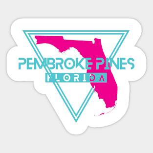 Pembroke Pines Florida Retro Triangle FL Sticker